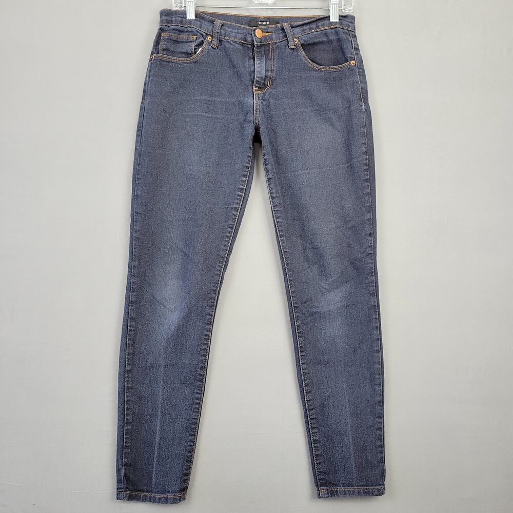 Forever 21 Blue Skinny Jeans Stretch Low Rise Women's Size 28 Classic Denim Zip